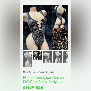 Lace rhinestone bikini